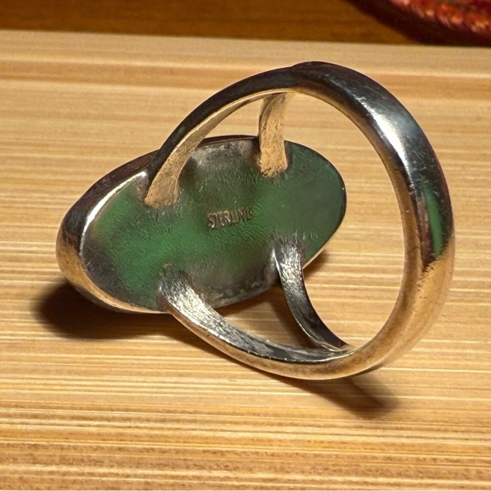 Sterling Silver Landscape Jasper Statement Ring - image 3